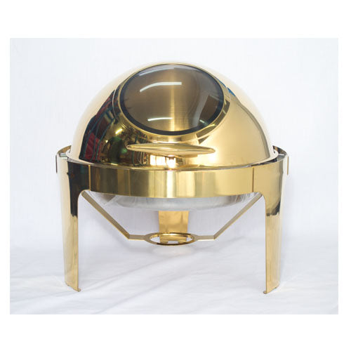 Chafing Dish - Roll Top With Window Gold Round