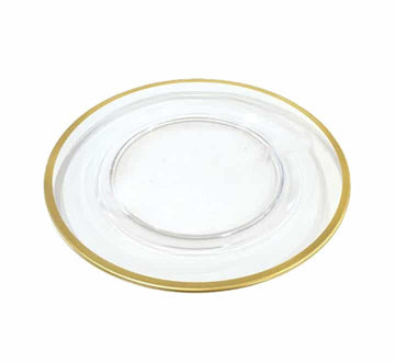 Gold Rimmed Clear Glass Underplate