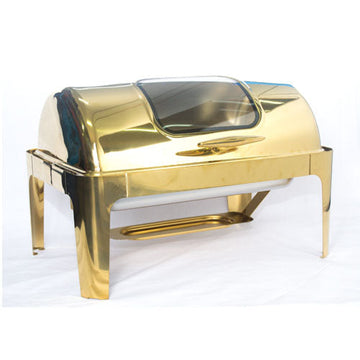 Chafing Dish - Roll Top With Window Gold Rectagle