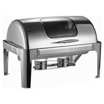 Chafing Dish - Roll Top with Window Silver Rectangle