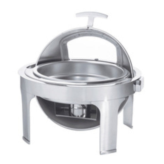Chafing Dish - Roll Top with Window Silver Round